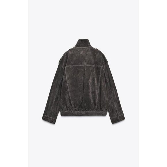 ZARA SUEDE LEATHER JACKET - Picture 7 of 8